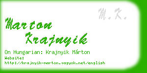 marton krajnyik business card